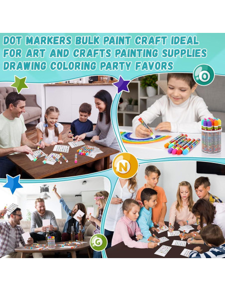 Marcadores de Bingo Crtiin 36 Piezas 12 Colores 12ml