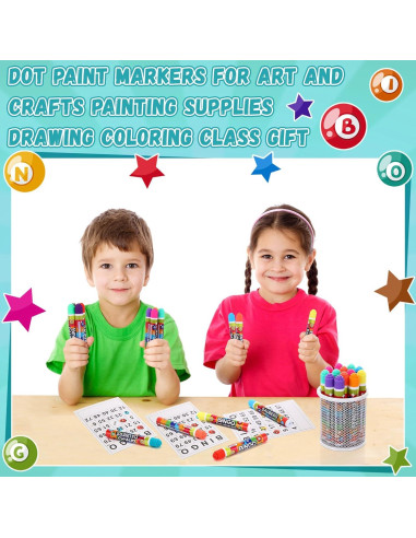Marcadores de Bingo Crtiin 36 Piezas 12 Colores 12ml