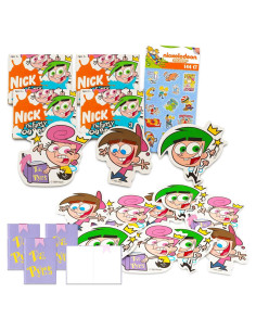 Suministros de Fiesta Los Padrinos Mágicos Nickelodeon - 12 Mini Cuadernos, Imanes y Stickers