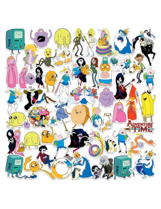 Pack de 50 Stickers Vinilo Adventure Time - Grueso y Resistente