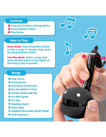 Otamatone Melody Maywa Denki - Juguete musical mini negro