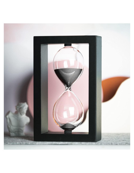 Reloj de Arena Decorativo SAMLONG 60 Minutos Madera Negra Reloj de Arena Decorativo SAMLONG 60 Minutos Madera Negra
