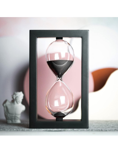 Reloj de Arena Decorativo SAMLONG 60 Minutos Madera Negra