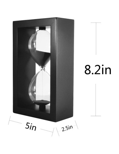 Reloj de Arena Decorativo SAMLONG 60 Minutos Madera Negra