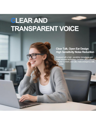 Gafas de Traducción Inteligentes Bluetooth MNVOEQ C2 - 140+ Idiomas