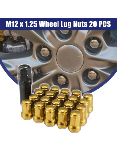Tuercas de Rueda Acorn M12x1.25 ACROPIX 21 Piezas Doradas 2