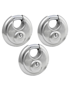 Candado de Disco Master Lock 40TRI Acero Inoxidable Paquete de 3