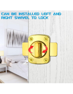 Candado de Perno Giratorio XINMEIWEN 55mm Oro - Seguridad Puertas 2