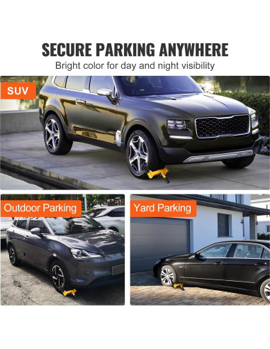 Bloqueo de Rueda VEVOR Antirrobo Ajustable 2 Pcs 42.5x21.5cm