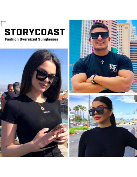 Gafas de sol cuadradas STORYCOAST UV400 para hombres y mujeres