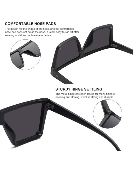 Gafas de sol cuadradas STORYCOAST UV400 para hombres y mujeres