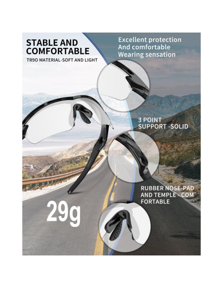 Gafas de sol deportivas Rosemal UV400 fotoquímicas para ciclismo