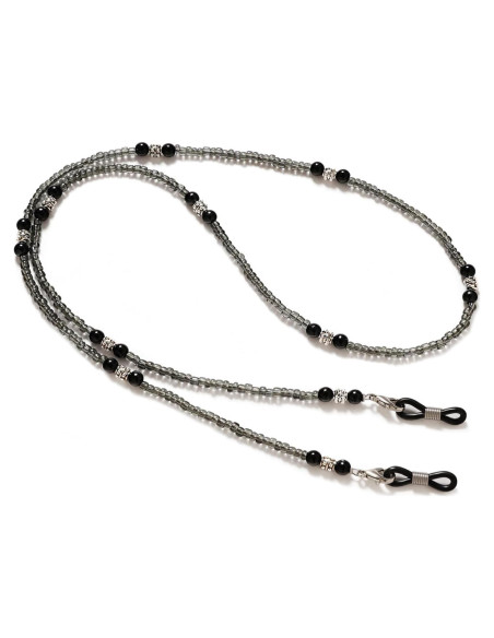 Cadena de Gafas con Cuentas Grises para Mujeres - Correa Unisex