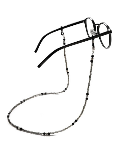 Cadena de Gafas con Cuentas Grises para Mujeres - Correa Unisex