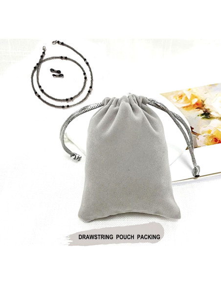 Cadena de Gafas con Cuentas Grises para Mujeres - Correa Unisex