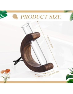 Mini Jarrón de Vidrio Datanly para Flores - 2 Pcs Color Nogal 2