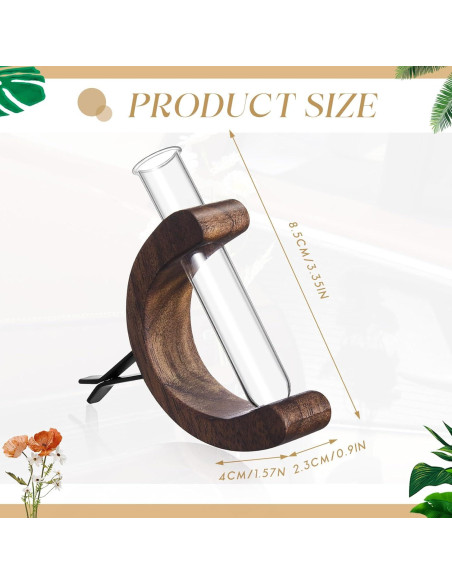 Mini Jarrón de Vidrio Datanly para Flores - 2 Pcs Color Nogal