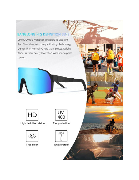 Gafas de Ciclismo BangLong Unisex con Protección UV400