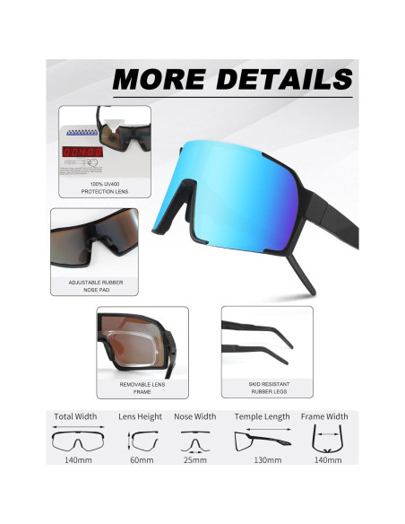 Gafas de Ciclismo BangLong Unisex con Protección UV400