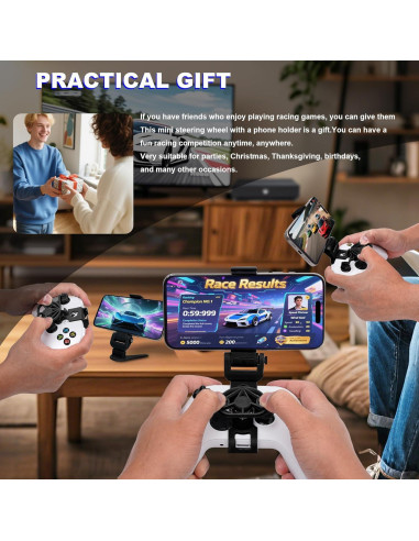 Mini Volante TXW con Soporte para Teléfono Xbox Blanco