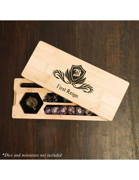 Bandeja de Dados de Madera First Reign - D&D 5E - Compacta y Portátil