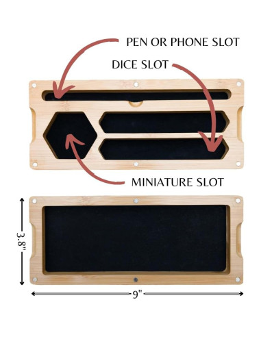 Bandeja de Dados de Madera First Reign - D&D 5E - Compacta y Portátil