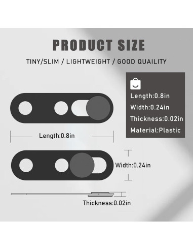Cubierta de Cámara Frontal EYSOFT para iPhone 14/15/16 - Protección Privacidad