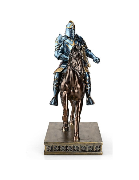 Estatua Caballero Guerrero HDMbigmi Azul 26.9x30 cm