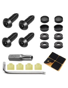 Tornillo Antirrobo para Placa de Matrícula ZIMISI - 4 Juegos Negro