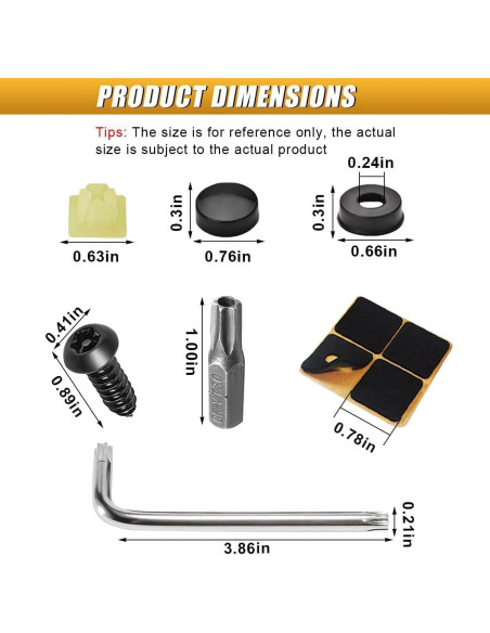 Tornillo Antirrobo para Placa de Matrícula ZIMISI - 4 Juegos Negro