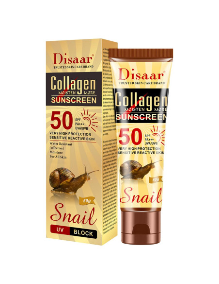 Crema Solar Disaarr Beauty SPF 50 Colágeno Extracto Caracol 50g