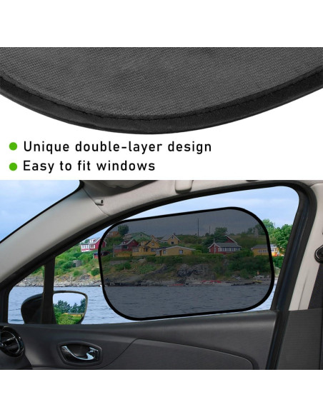 2 Sombrillas para Ventanas de Auto Ohleats 53x36 cm UV