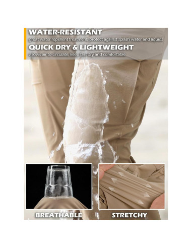 Pantalones Tácticos CARWORNIC Hombre 9 Bolsillos Secado Rápido