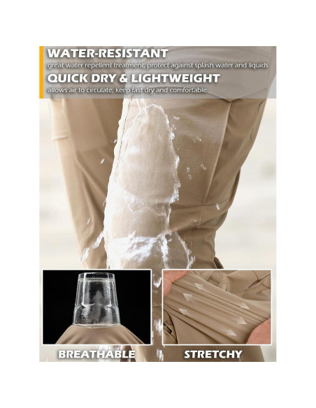 Pantalones Tácticos CARWORNIC Hombre 9 Bolsillos Secado Rápido