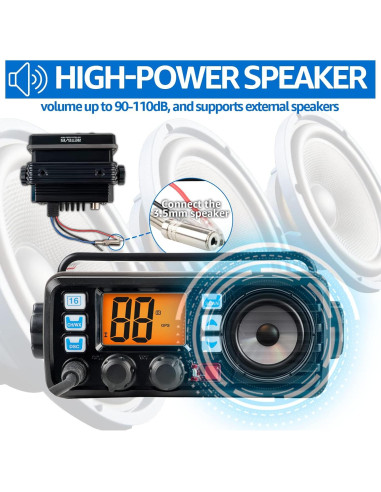 Radio Marina Retevis RM20 VHF con GPS y DSC Impermeable IP67