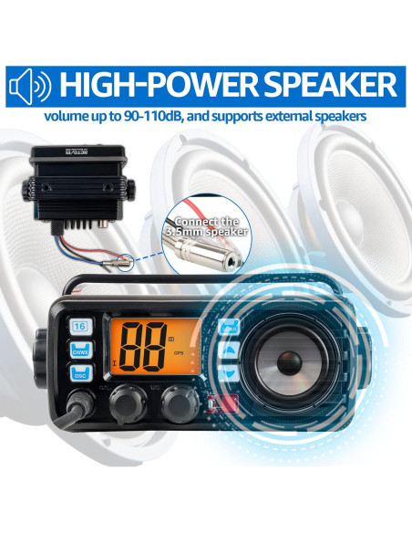 Radio Marina Retevis RM20 VHF con GPS y DSC Impermeable IP67