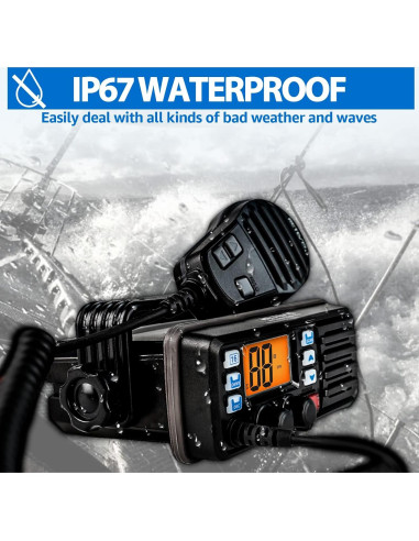 Radio Marina Retevis RM20 VHF con GPS y DSC Impermeable IP67