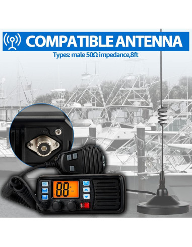 Radio Marina Retevis RM20 VHF con GPS y DSC Impermeable IP67