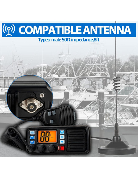 Radio Marina Retevis RM20 VHF con GPS y DSC Impermeable IP67