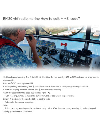 Radio Marina Retevis RM20 VHF con GPS y DSC Impermeable IP67