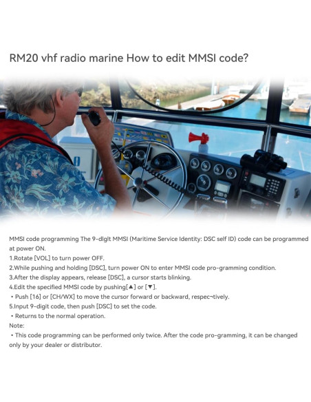 Radio Marina Retevis RM20 VHF con GPS y DSC Impermeable IP67