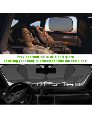 2 Sombrillas para Ventanas de Auto Ohleats 53x36 cm UV