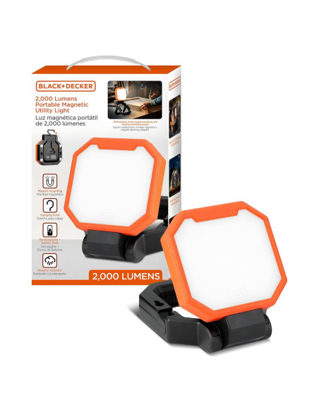 Luz LED Utilitaria Portátil BLACK+DECKER 2000 Lúmenes USB-C