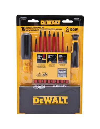 Juego de Destornilladores Aislados DEWALT 10 Piezas