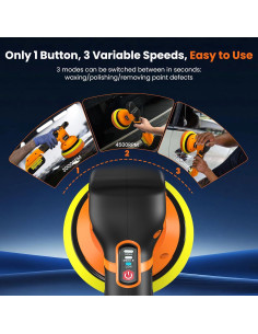 Pulidora Inalámbrica L1NXIXI 20V 6" 3 Velocidades para Coche 2