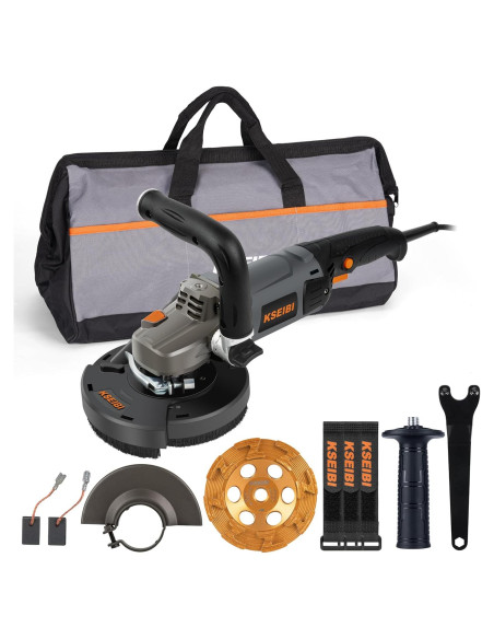 Esmeriladora de Ángulo KSEIBI 1400W 5" con Rueda de Diamante