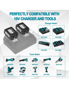 Batería de Reemplazo 6000mAh 18V CHAUNVEN para Makita 2
