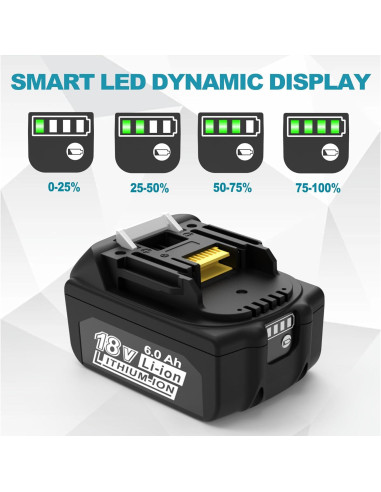 Batería de Reemplazo 6000mAh 18V CHAUNVEN para Makita
