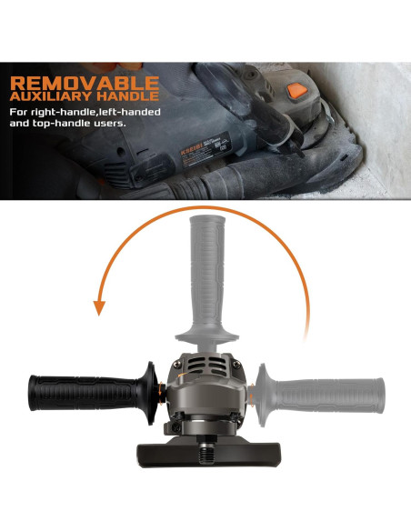 Esmeriladora de Ángulo KSEIBI 1400W 5" con Rueda de Diamante