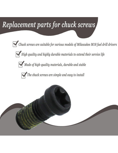 Tornillo de Mandril Follde 05-88-0019 M8.0 x 1 LH T-40 para Milwaukee M18